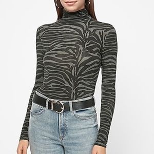 NWT Express Animal Print Mock Neck Top